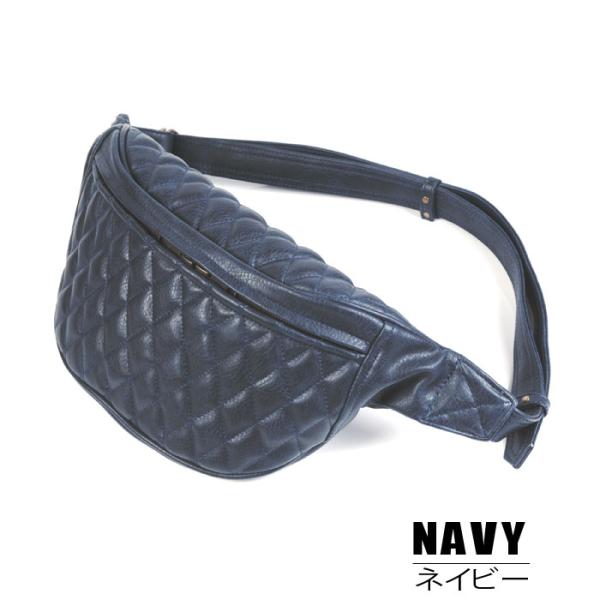DIN MARKET／ディンマーケット ファニーパック　カラー：ネイビー｜シンセティックレザー（合成...