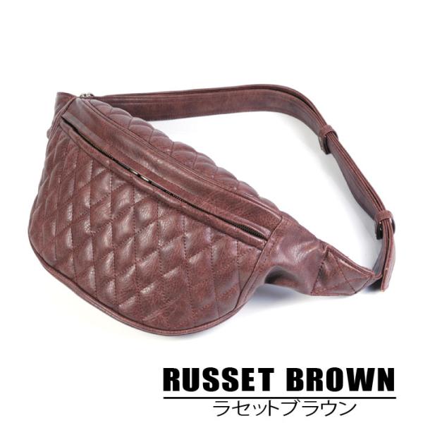 DIN MARKET／ディンマーケット ファニーパック　カラー：ラセットブラウン｜シンセティックレザ...