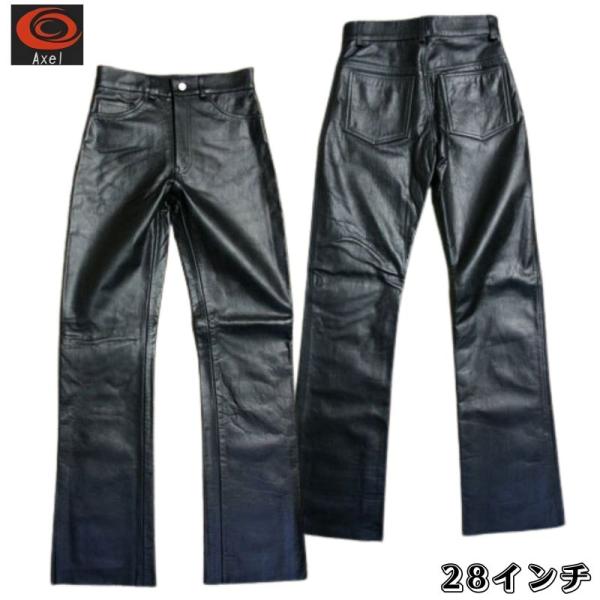 【在庫限り！ワンサイズ！】AXEL　（アクセル）　レザーパンツ　革パンツ　ブーツカット　28インチ　...