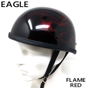 【サイズＭ】装飾用ハーフヘルメット（イーグル）　FLAME-CANDY RED　フレイム　レッド｜motobluezkobe
