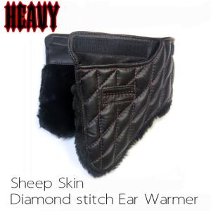 HEAVY  シープスキン　ダイヤステッチイヤーウォーマー　モトブルーズ　EAR  WARMER｜motobluezkobe