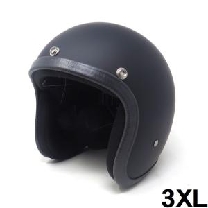 HORIZON　装飾用ジェットヘルメット MINI JET マットブラック サイズ3XL｜motobluezkobe