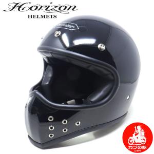 【モトブルーズ別注】HORIZON  MXH-4 ｜XLサイズ｜ フルフェイスヘルメット　ブラック（Black）カブの駅こうべ｜motobluezkobe