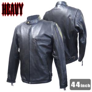 【HEAVY】（44インチ）プレミアムバッファローシングルライダースジャケット　革ジャン　本革　レザージャケット｜motobluezkobe