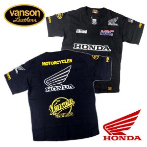 HONDA×VANSON  　ホンダ/バンソン　コラボ　天竺半袖Ｔシャツ　HRC WING　ホンダレーシング　(HRV-2401)｜motobluezkobe