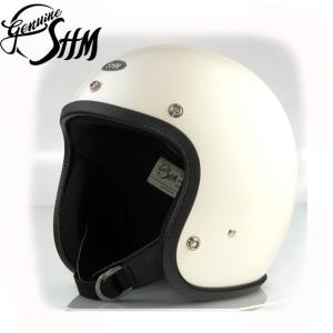SHM Genuine　SG規格対応 ジェットヘルメット　アイボリー　Lot-500　3サイズ｜motobluezkobe