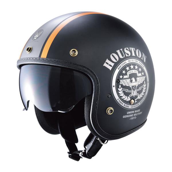 HOUSTON　ヒューストン インナーバイザーヘルメット（HTVH-2021）ブラック／ガンメタ／オ...