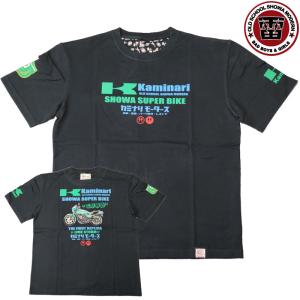 KAMINARI カミナリモータース スーパーバイクレプリカ KAWASAKI KZ1000R Tシャツ カラー：ブラック KMT-234｜motobluezkobe