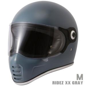 【RIDEZ / ライズ】ネオクラシック フルフェイスヘルメット　RIDEZ XX　グレー　サイズM｜motobluezkobe