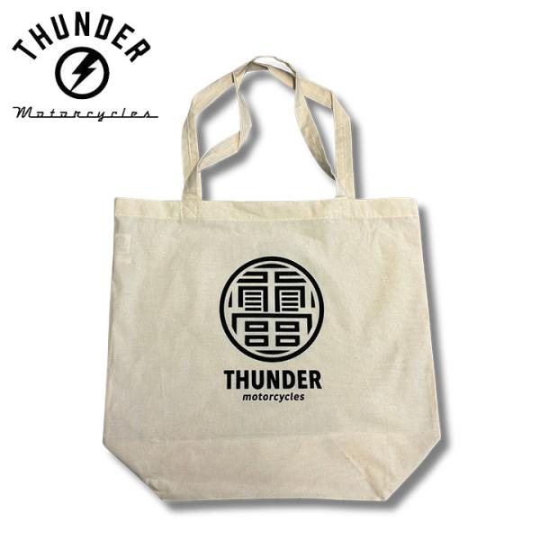 THUNDER MOTORCYCLES　オリジナル　トートバッグ　雷ロゴマーク　コットンバッグ