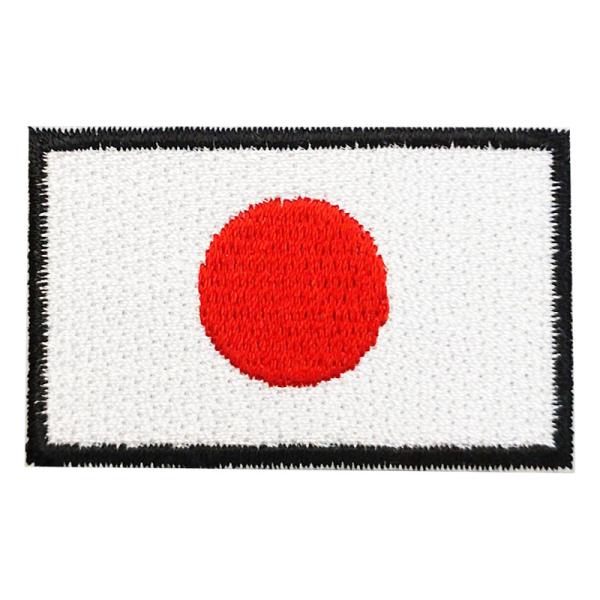 【刺繍パッチ】NIPPON　日本　日の丸　国旗　JAPAN　バイカー　ワッペン 黒縁
