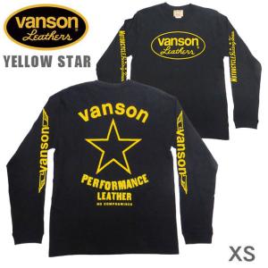 VANSON / バンソン 長袖Ｔシャツ VLS-02「YELLOW STAR」サイズXS　イエロースター　モトブルーズ別注｜motobluezkobe