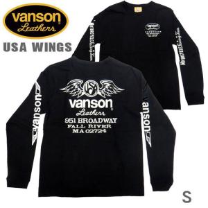 VANSON / バンソン 長袖Ｔシャツ VLS-04「USA Wings」サイズS　モトブルーズ別注｜motobluezkobe