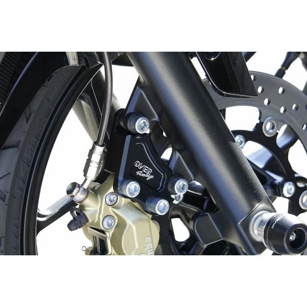 OVER フロントキャリパーサポート ブレンボ40mm/4P用 ブラック YZF-R25・MT-25