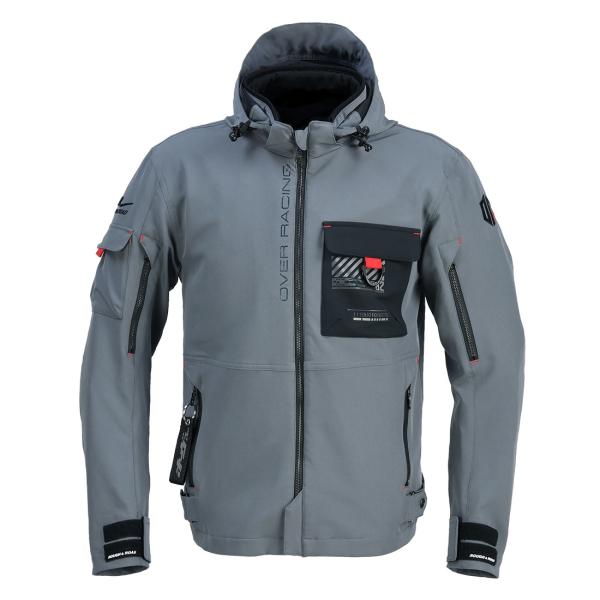 エアスルーソフトシェルパーカーFP GRAY XLサイズ OVER×ラフアンドロード