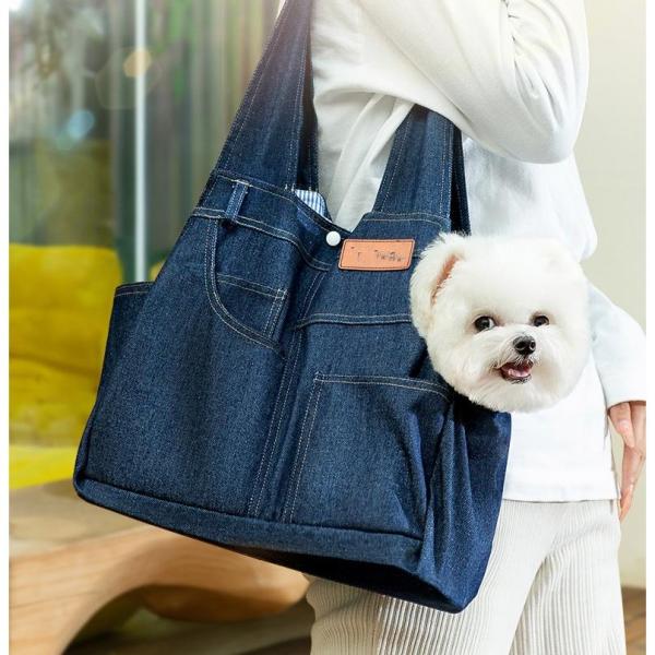 【店長お薦め】猫 犬 キャリーバッグ デニムリメイク 抱っこ紐 だっこひも カバン鞄 ペット バッグ...