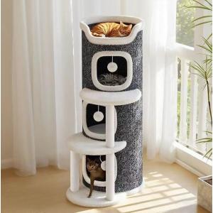 【当社人気】キャットタワー 省スペース 据え置き型 4層 猫用ベッド キャットツリー 多機能 おしゃれ 省スペース 猫用遊び場 かわいい おしゃれ ストレス解消