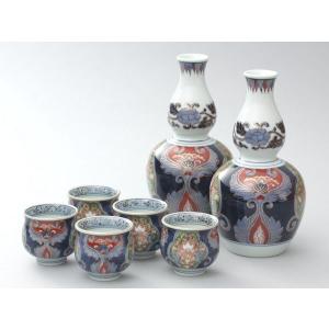 有田焼 古伊万里桜 酒器揃 (徳利×1、盃×5)（木箱入り） : 有田焼や 心