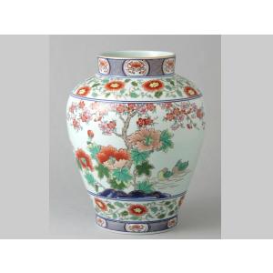 弥左エ門　芙蓉桜　壷型　花瓶 弥左エ門芙蓉桜壷型花瓶