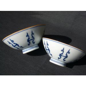 唐草紋　夫婦茶碗　（有田焼）｜motoki