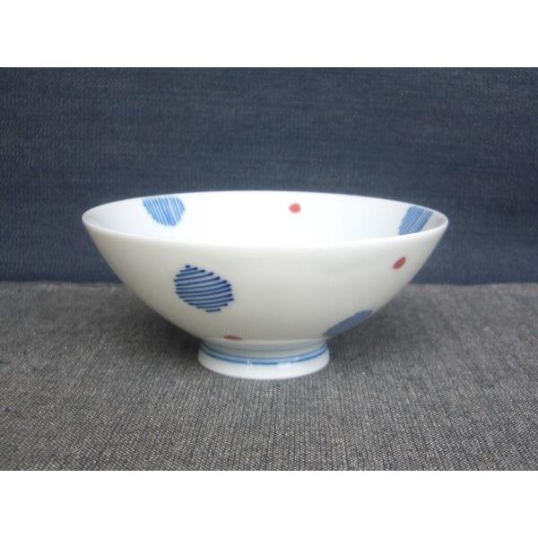 有田焼　十草丸紋(赤)　飯碗(小)