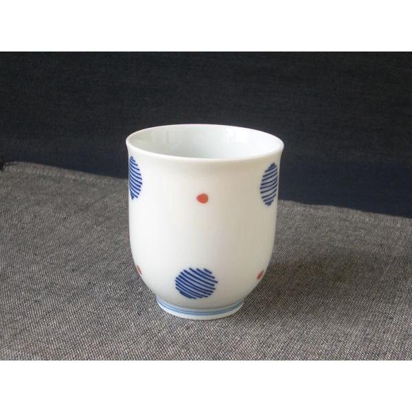 【名入れ・名前入り】　有田焼　十草丸紋（赤）　湯のみ