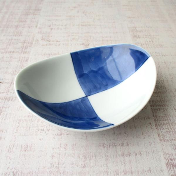 波佐見焼 康創窯 染付 市松 変形小付 ミニ 小鉢 かわいい シンプル モダン おしゃれ 上品 ギフ...