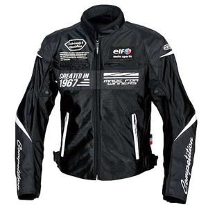 elf エルフ ライダースジャケット ブラック系 L バイクウェア メンズ