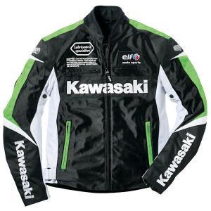 (在庫あり) Kawasaki純正 elf ライディングメッシュジャケット ブラック/ホワイト M~3Lサイズ J8001-2899 J8001-2900 J8001-2901 J8001-2902｜motokichi