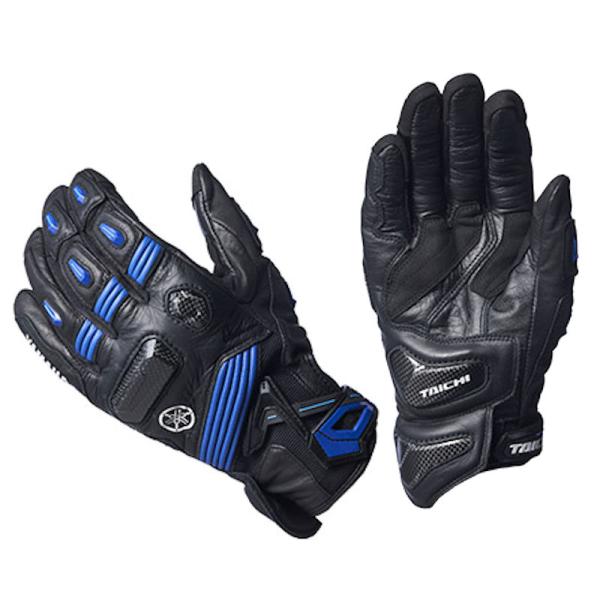 YAMAHA純正 Q5FRSTY1100 YL4003 スポーツレザーグローブ ブラック/ヤマハブル...
