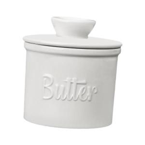 蓋付きバター壺 バターコンテナ バターホルダー 磁器バター皿 セラミックバターキーパー 家庭用スプレッドバター用｜motomurastore3