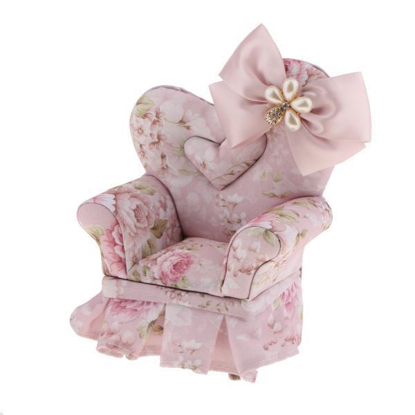 ピンクの蝶のファブリックミニ家具ジュエリーボックス収納インテリア愛の椅子