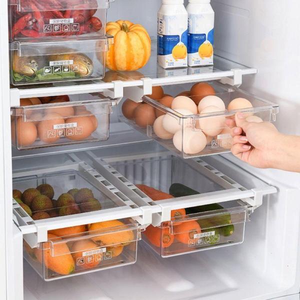 冷蔵庫用スクロール卵収納キャリアコンテナオーガナイザーホルダーグレー