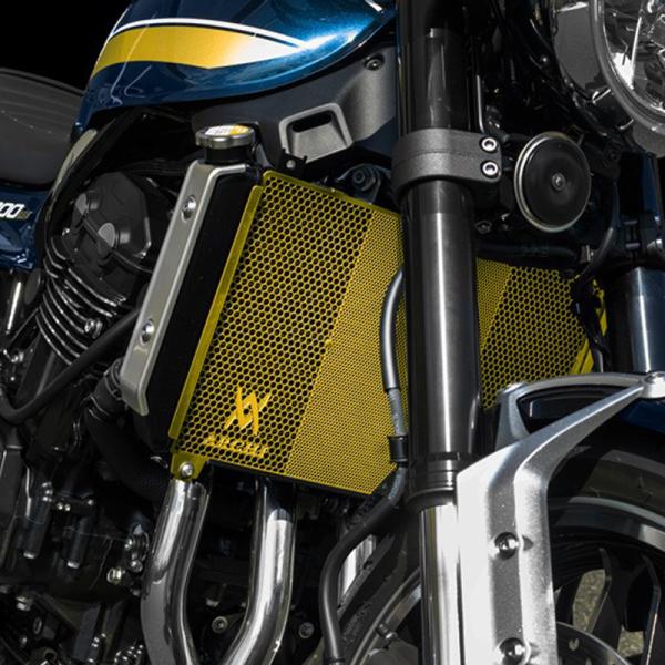 カワサキ Z900RS/CAFE ヘックス・ラジエターコアプロテクター ゴールド アーキ