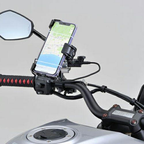 マルチバー(ショート) USBポート付 USB-A　ミラークランプタイプ DAYTONA