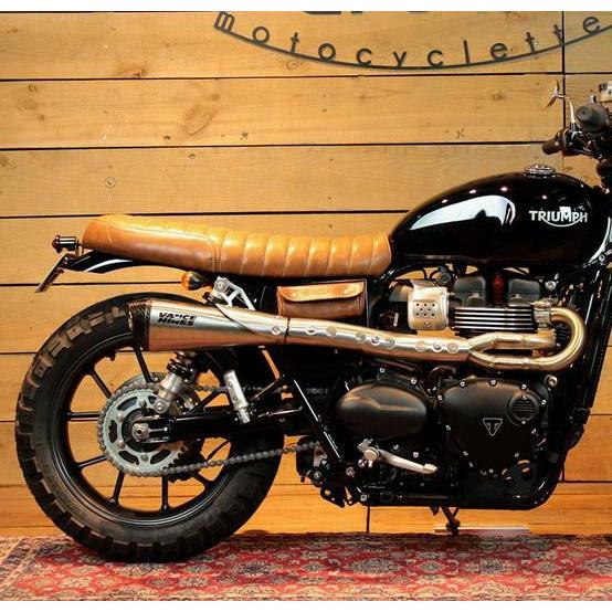 ボンネビル T100/T120,ストリートツイン ブラウンレザー ヘリテージシート BAAK