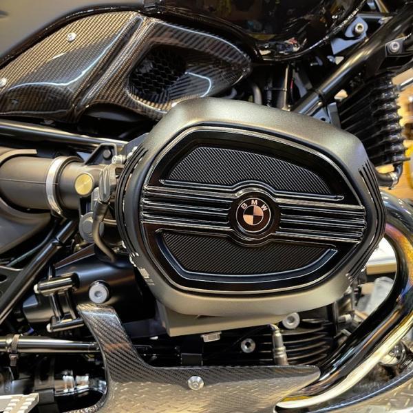 BMW RnineT 2014〜2020 シリンダーヘッドカバー エンジンガード 左右セット ブラッ...