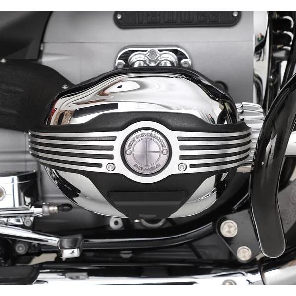 BMW R18 シリンダー カバー コントラスト シルバーロゴ DKdesign