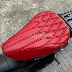 スーパーカブ C125 フロント クッション シート Diabolus ミックスパターン レッドレザーメタル K-SPEED｜motoparts