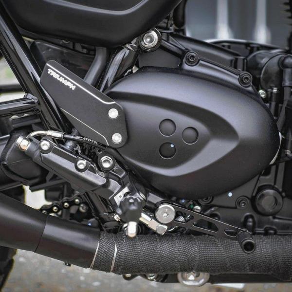 トライアンフ スピードツイン1200 スラクストン ヒールプロテクター "ブラック＆シルバー" RA...