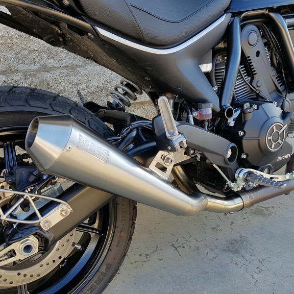 ドゥカティ スクランブラー400 Sixty2 ステンレス Tromb スリップオンマフラー ポリッ...