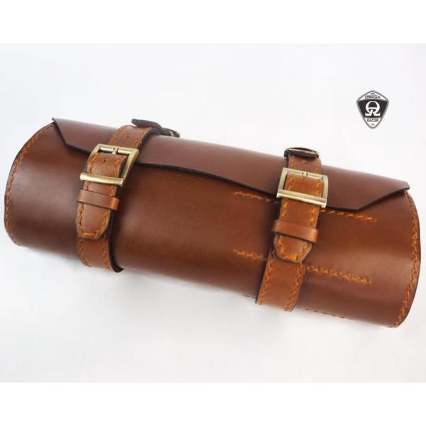 レザーツールバッグ ロール式 タンカラー Omega Racer