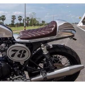 インターセプター/コンチネンタル GT 650 アルミ カフェシート ポリッシュ オメガレーサー