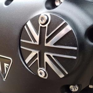 Motone クラッチバッジ ユニオンジャック ブラック/ポリッシュシルバー