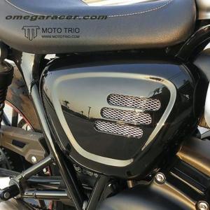 トライアンフ ボンネビルT100/T120 サイドカバーバック 本革 BAD&G