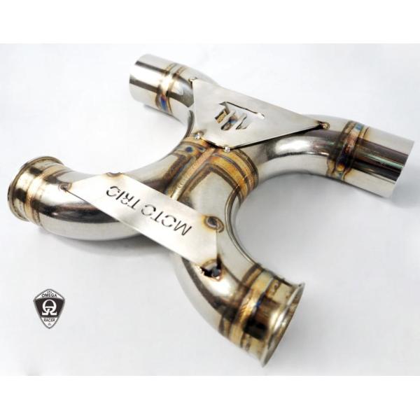 モトトリオ（MotoTrio）水冷 ボンネビル Xパイプ 触媒レス エキゾーストパイプ Omega ...