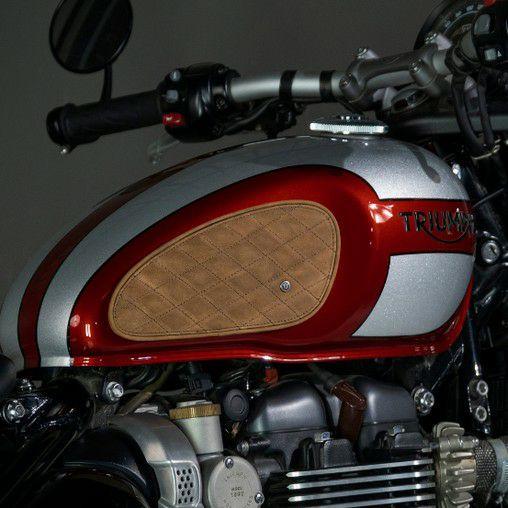 TRIP MACHINE(トリップマシン) タンクパッド レザー ダイヤモンド タバコブラウン 汎用