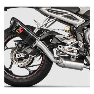 トライアンフ　トライデント６６０　アクラポビッチフルエキゾーストマフラー AKRAPOVIC アクラポビッチ フルエキゾースト レーシングライン