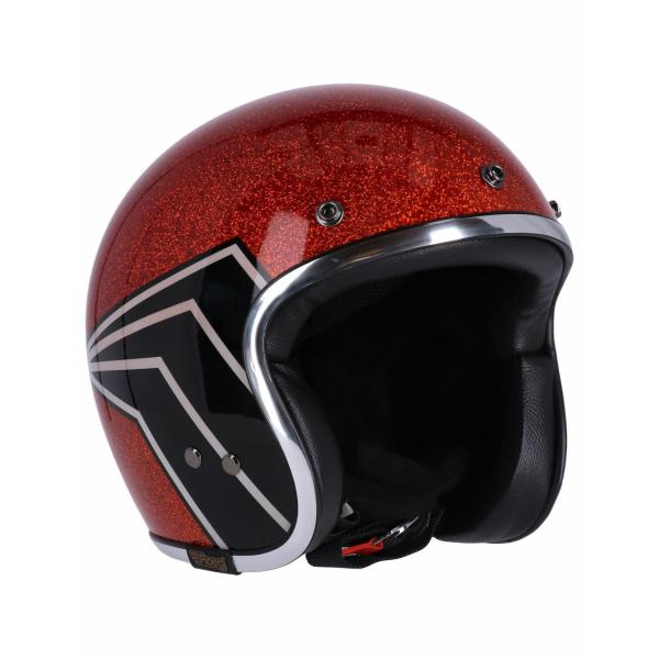 Roeg x 13-1/2 ジェットヘルメット レッドフレーク