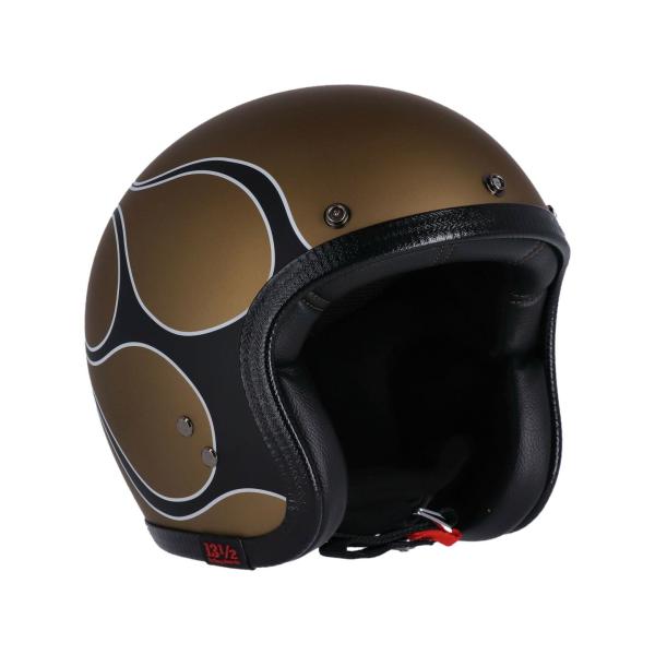 Roeg x 13-1/2 ジェットヘルメット フレイムパターン マットゴールド